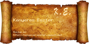 Kenyeres Eszter névjegykártya